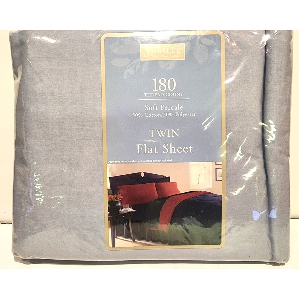 Vintage Jubilee Blue  Soft Percale Twin Flat Sheet  New in Package